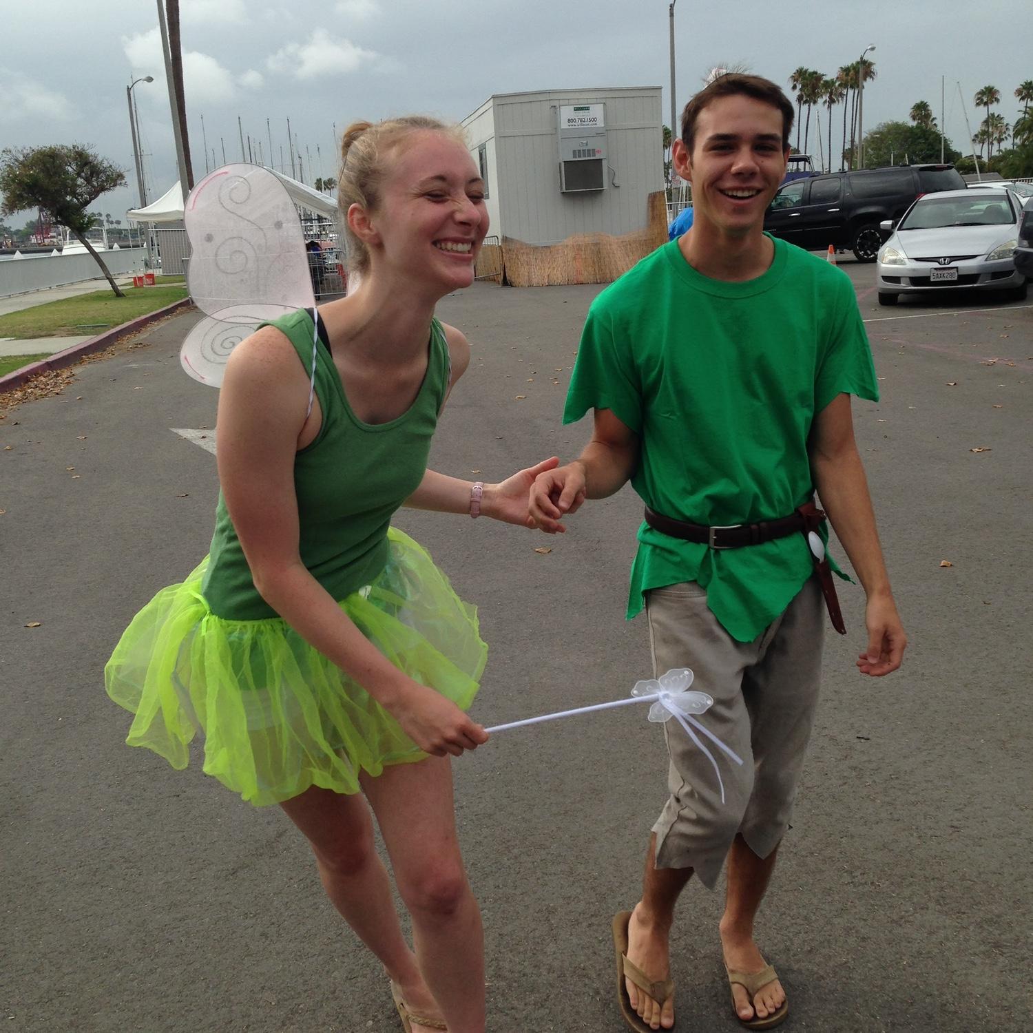 Dressing up as Peter Pan and Tinkerbell for the summer camp we worked at together.