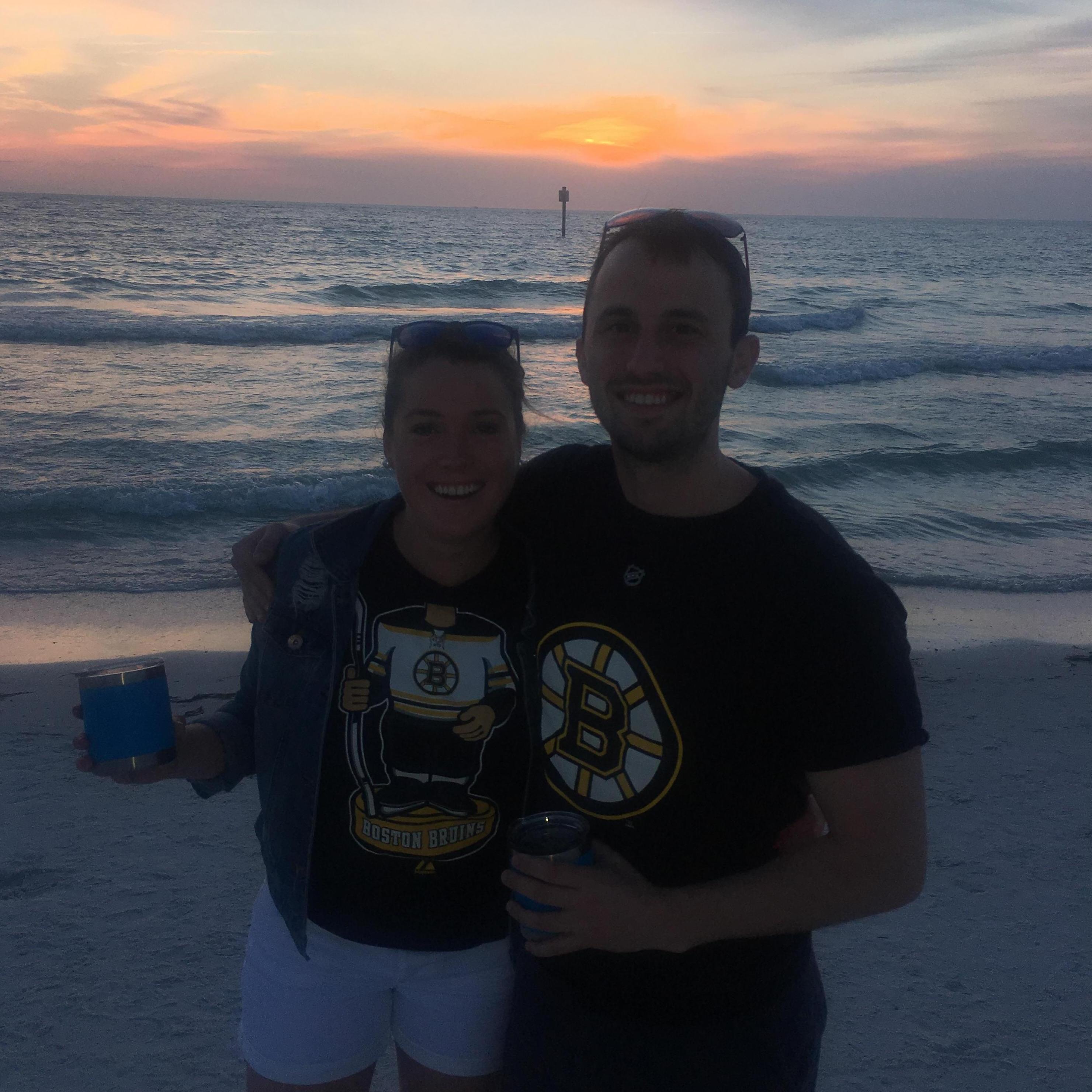 Bruins fans in Clearwater Beach, Fl.