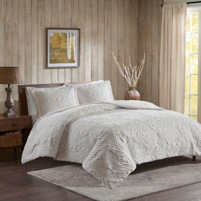 Woolrich® Teton Plush King/California King Coverlet Set in Ivory