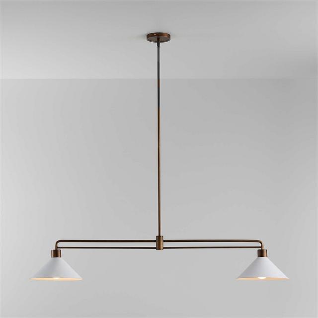 Andre White and Brass 2-Light Pendant