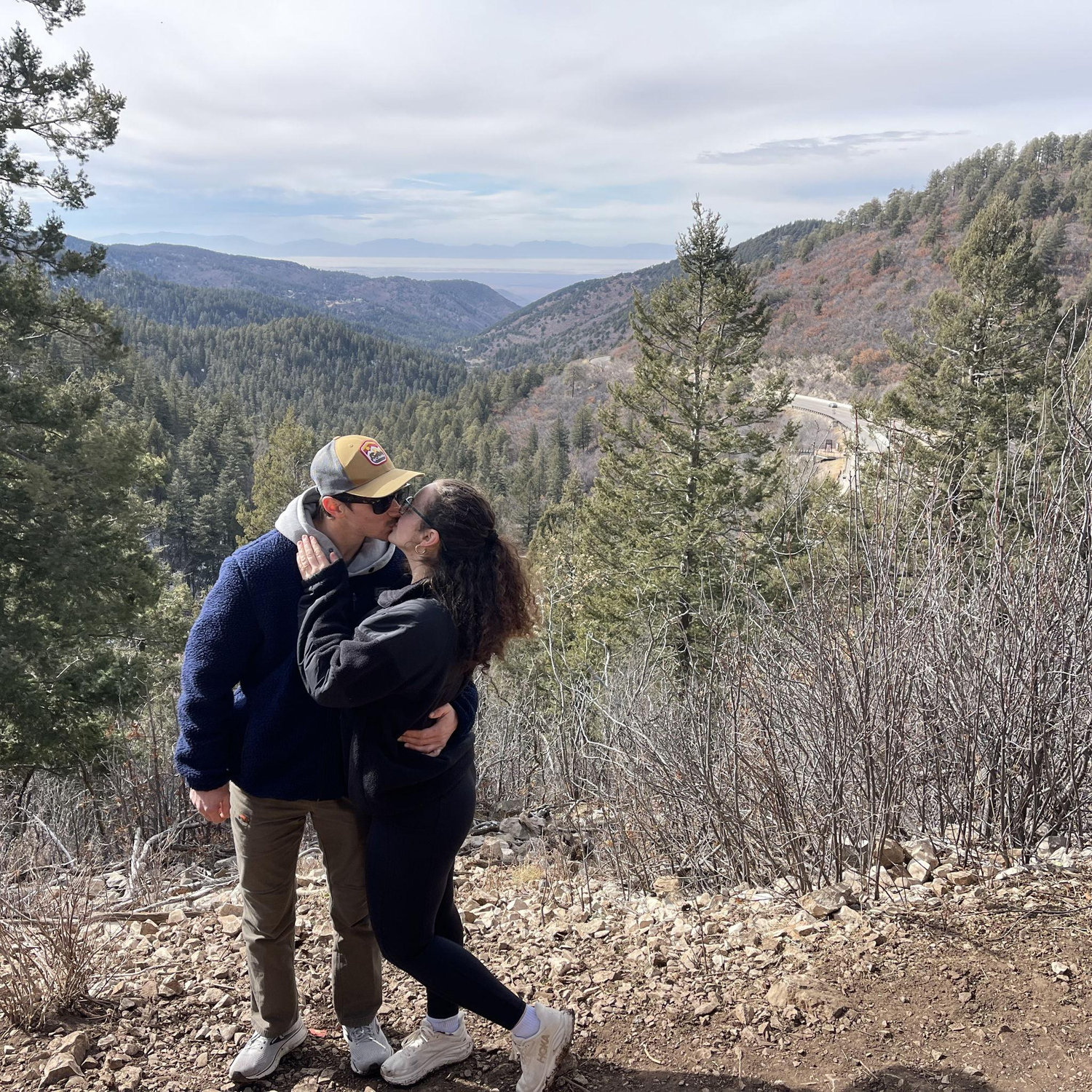 Kiss in the mountains of Cloudcroft, New Mexico