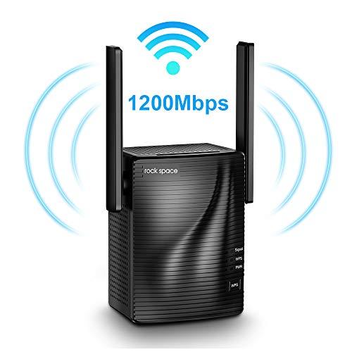 WiFi Range Extender - 1200Mbps WiFi Repeater Wireless Signal Booster, 2.4 & 5GHz Dual Band WiFi Extender with Ethernet Port, Simple Setup