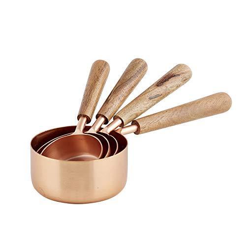47th & Main MR795 Metal Measuring Cup Set (Copper & Wood)