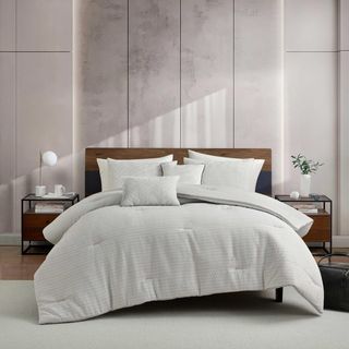 Space Dye Grid Waffle 5-Piece Comforter Set