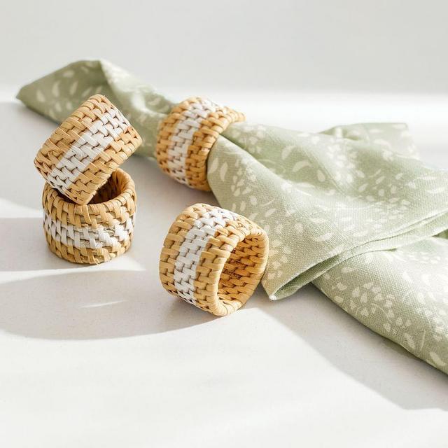Julia Berolzheimer Aster Woven Napkin Rings, Set of 4