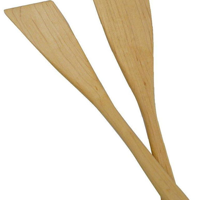 American Made Natural Hard Maple Wood Angled Spatulas, Set of 2
