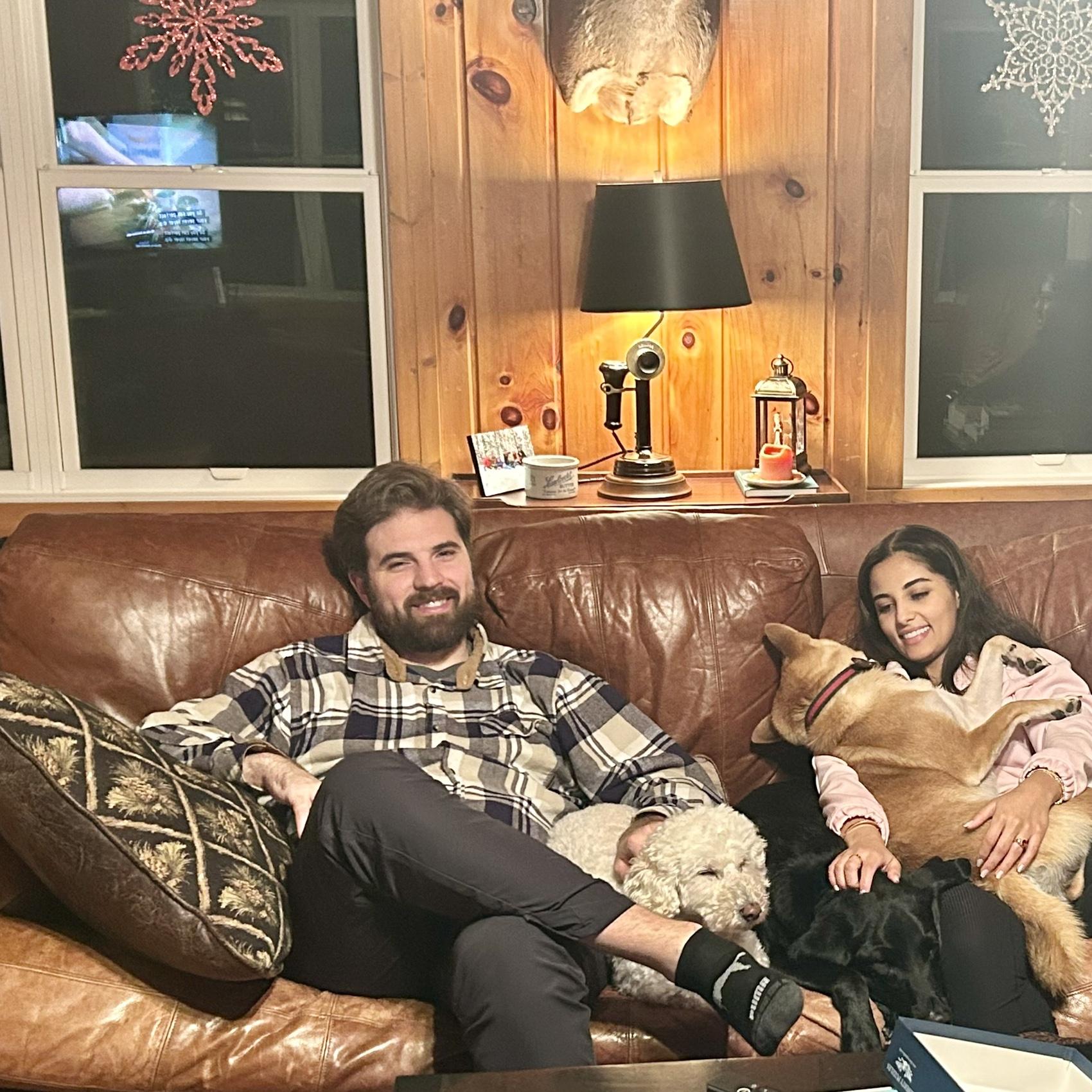 We told the dogs the couch was off-limits, but they didn’t listen!