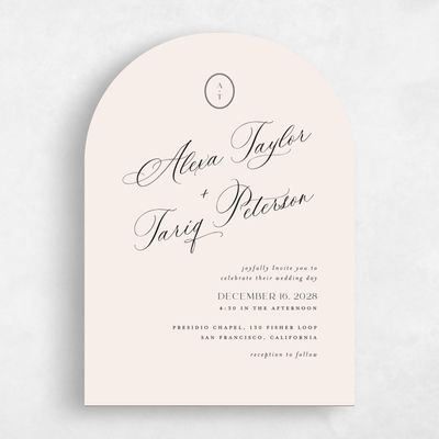 Beige Arch Wedding Invitation - Gavina Classic