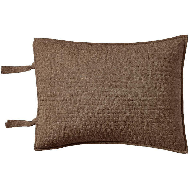 Pick-Stitch Handcrafted Quilted Sham, Chocolate, Standard