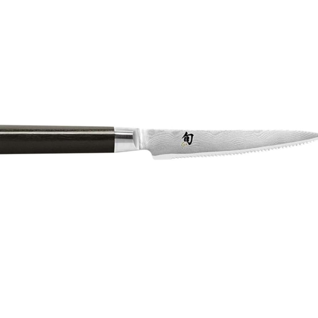 Shun Cutlery Classic Serrated Utility Knife 6", Narrow, Straight-Bladed Kitchen Knife Perfect for Precise Cuts, Ideal for Preparing Sandwiches or Trimming Small Vegetables, Handcrafted Japanese Knife