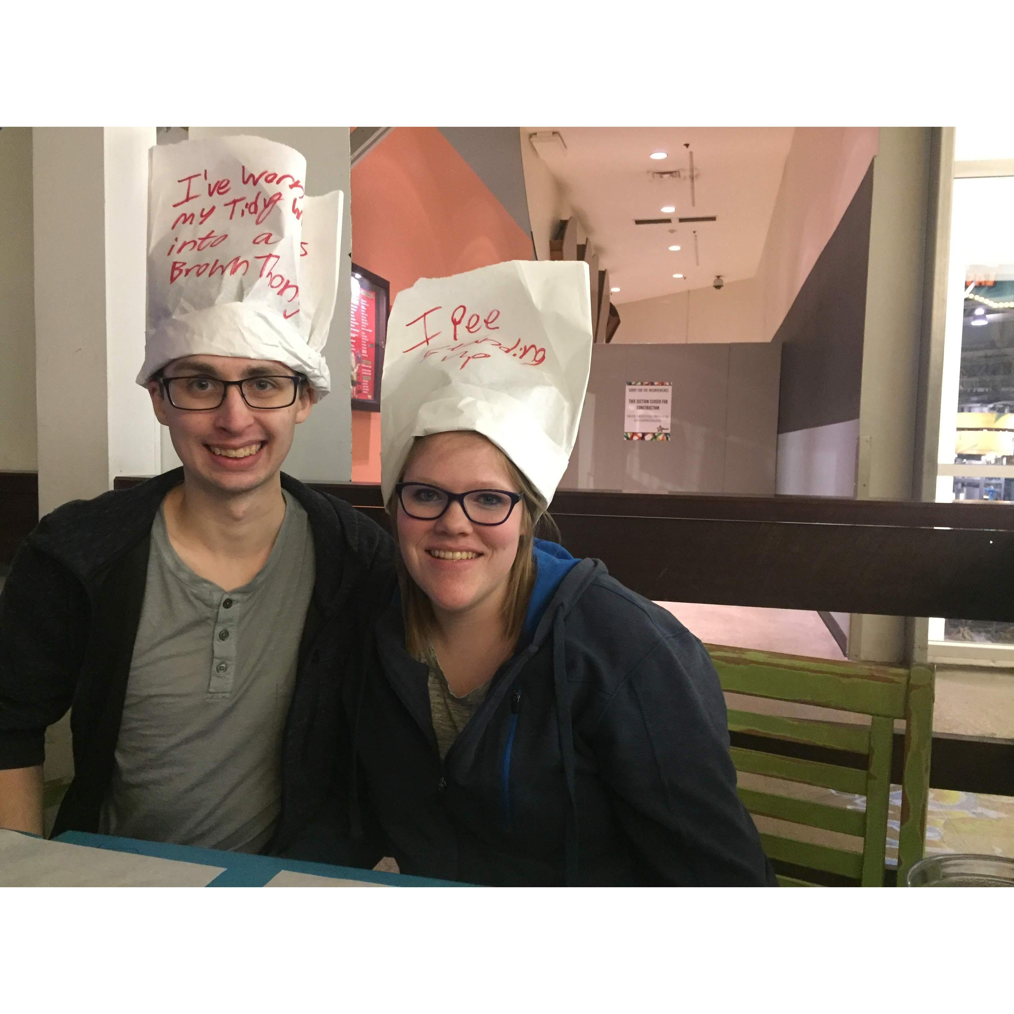 Dick's silly hats in the Mall of America!