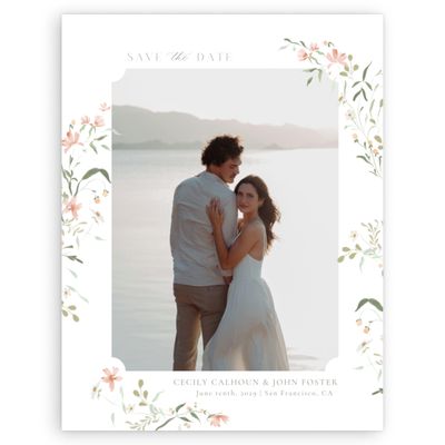 Dusty Peach, Orange Wedding Digital Save the Date - Tansy Photo