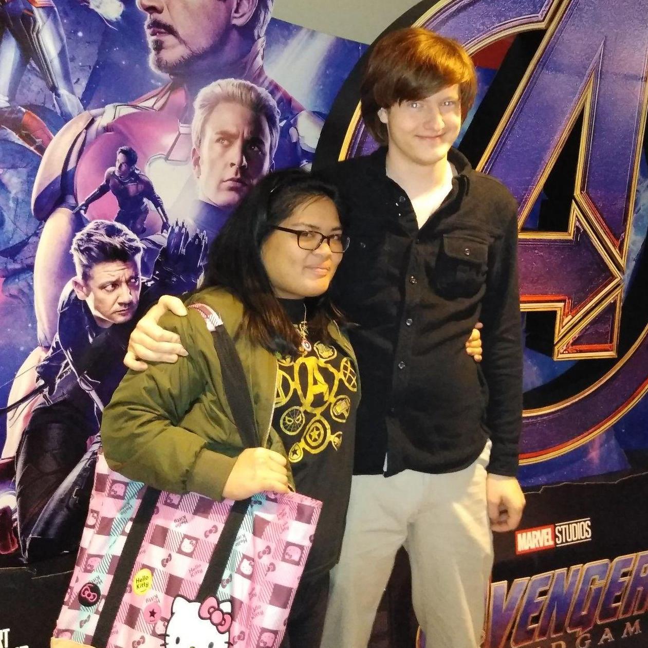 We watched Avengers Endgame with Brent's family too.