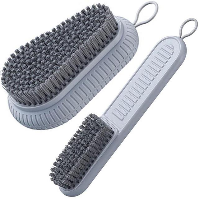 Selaurel Cleaning Brush Soft Bristle Brush Laundry Scrub Brush Clothes Underwear Shoes Scrubbing Brush, Easy to Grip Household Cleaning Brushes Tool for Countertops Bathtubs (Grey)