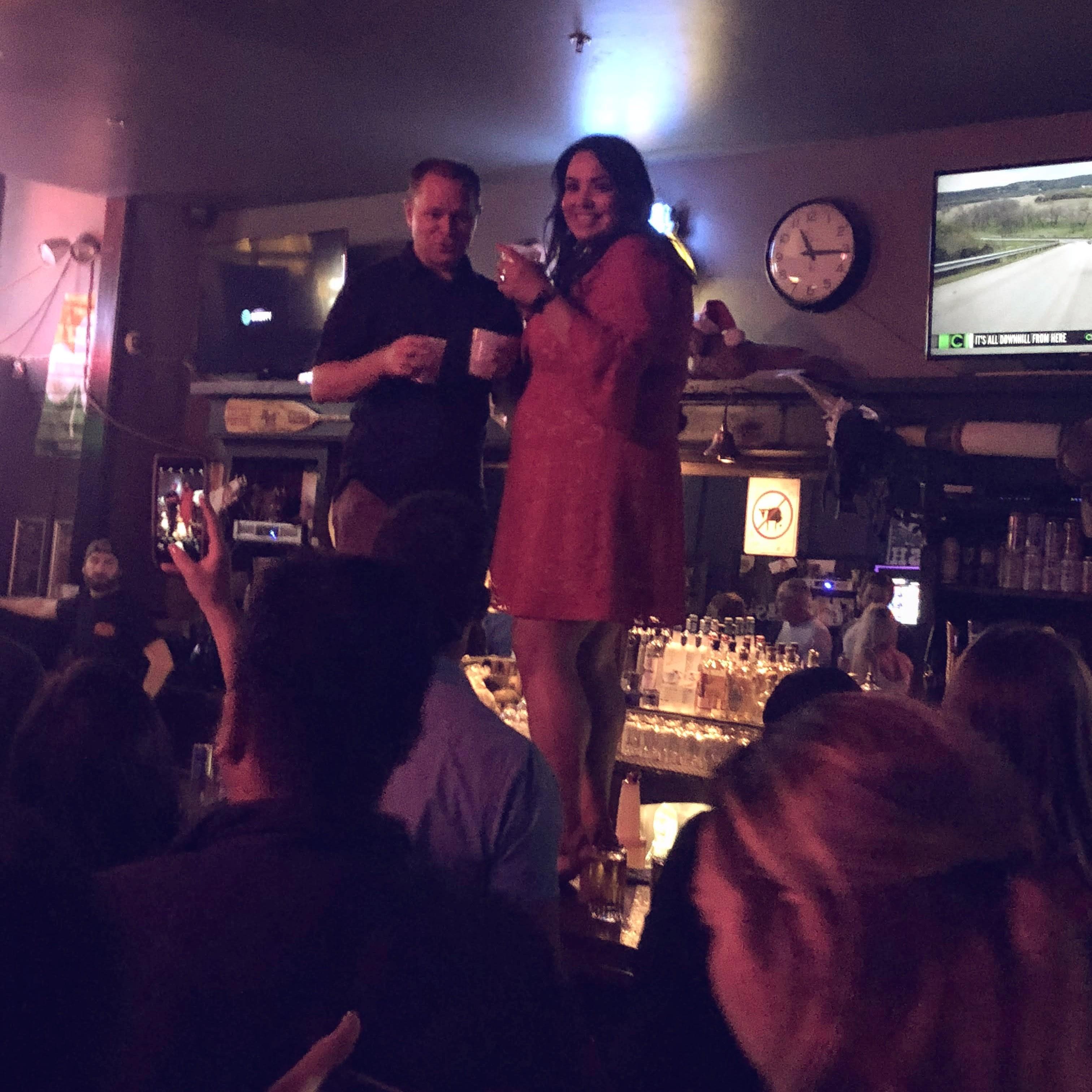 Bull Sweat Shots on the bar!!! SLO, July 2018