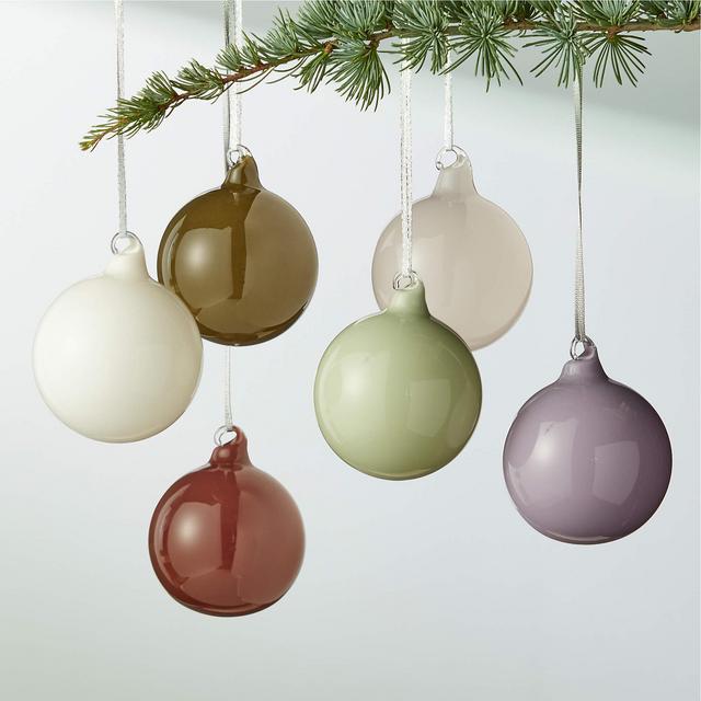 Bold 3" Opaque Ball Christmas Ornaments Set of 6