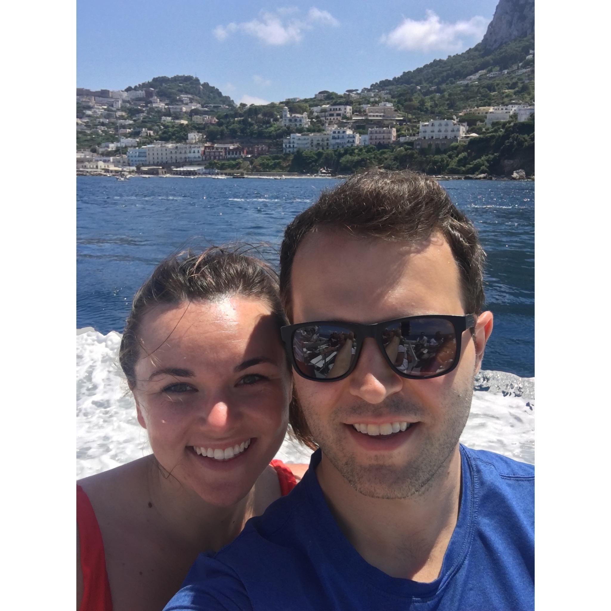 Boat tour around the island of Capri, Italy