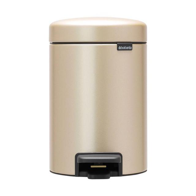 Brabantia newIcon Step Trash Can, 0.8 Gallon, Champagne