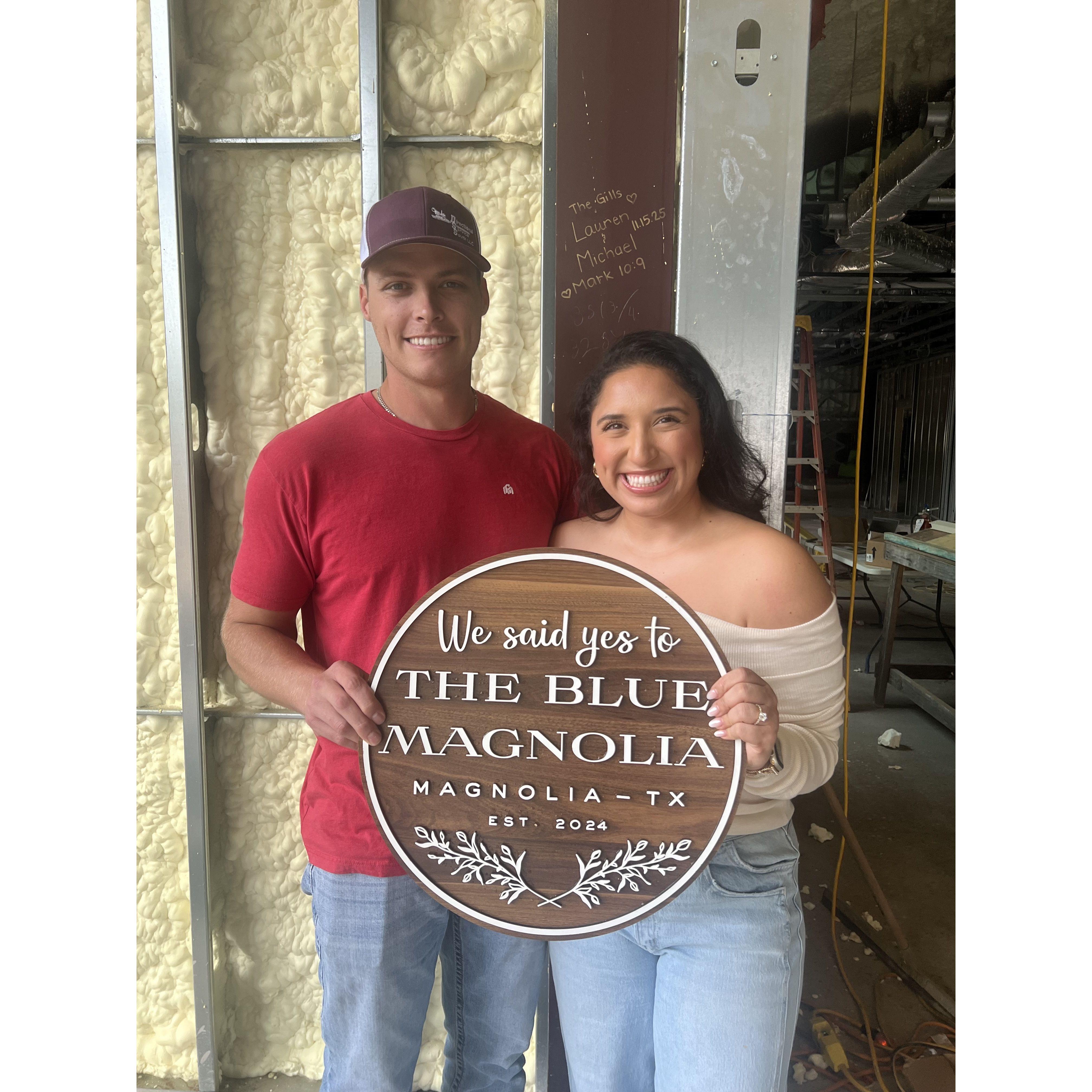 We are permanently part of our venue forever! We wrote our names on the beam, after we said "Yes!"