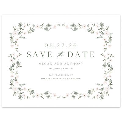 White Winter Wedding Digital Save the Date - Lenora Landscape