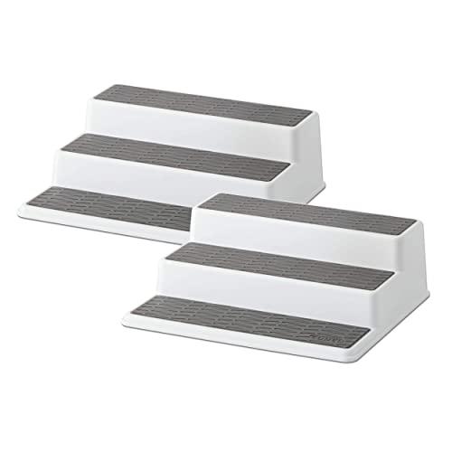 Copco Non-Skid 3-Tier Spice Pantry Kitchen Cabinet Organizer, 2 Pack, Grey 2