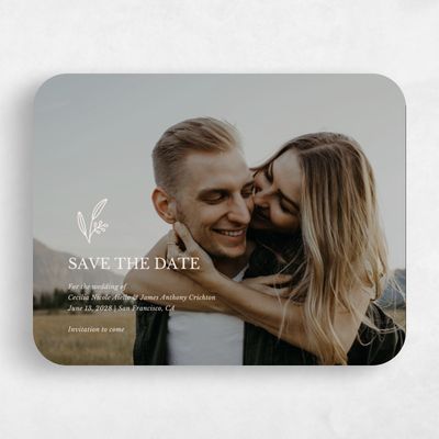 Beige Rounded Wedding Save the Date - Norcross Portrait