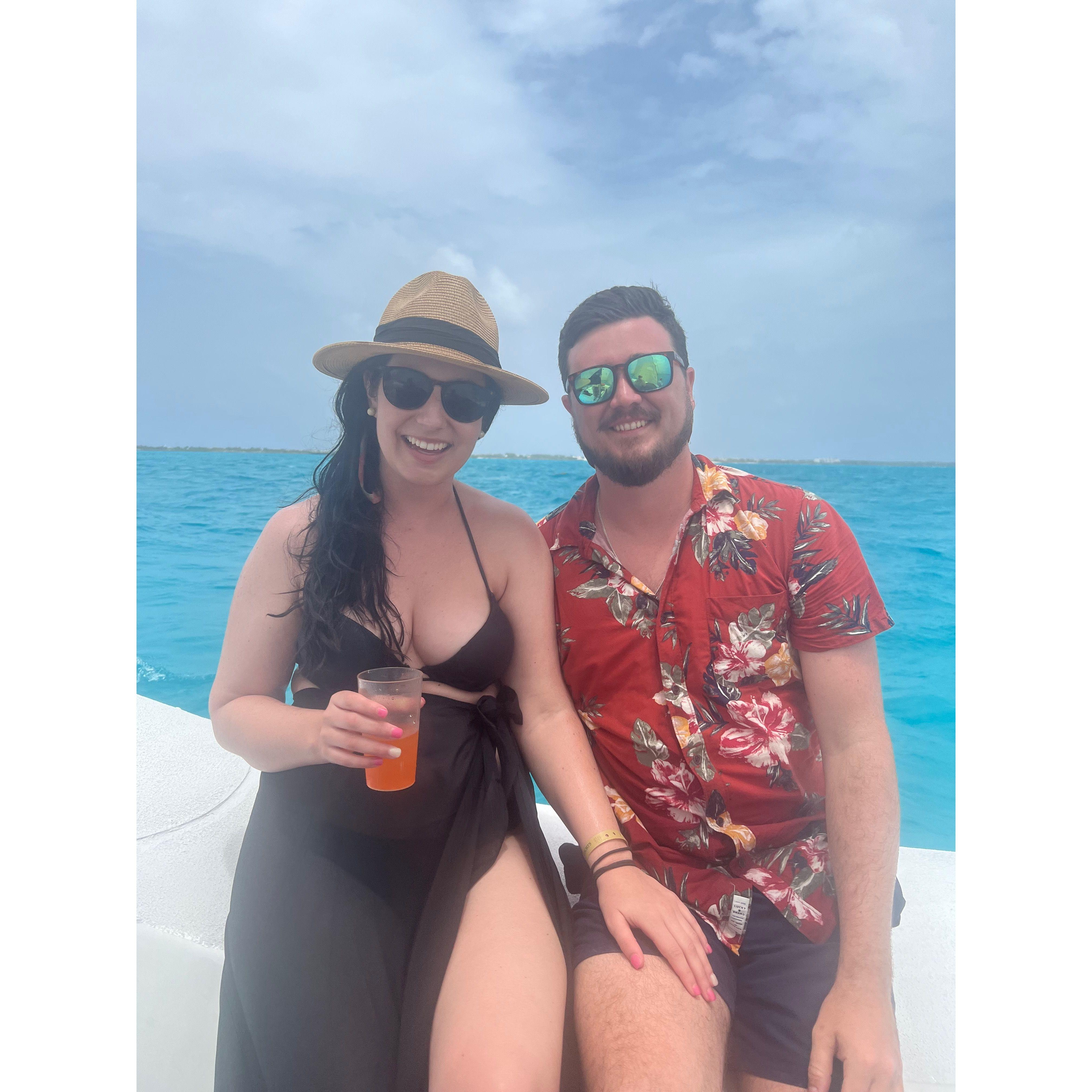 Rachel's 30th Birthday in Cancun, we enjoyed a catamaran ride