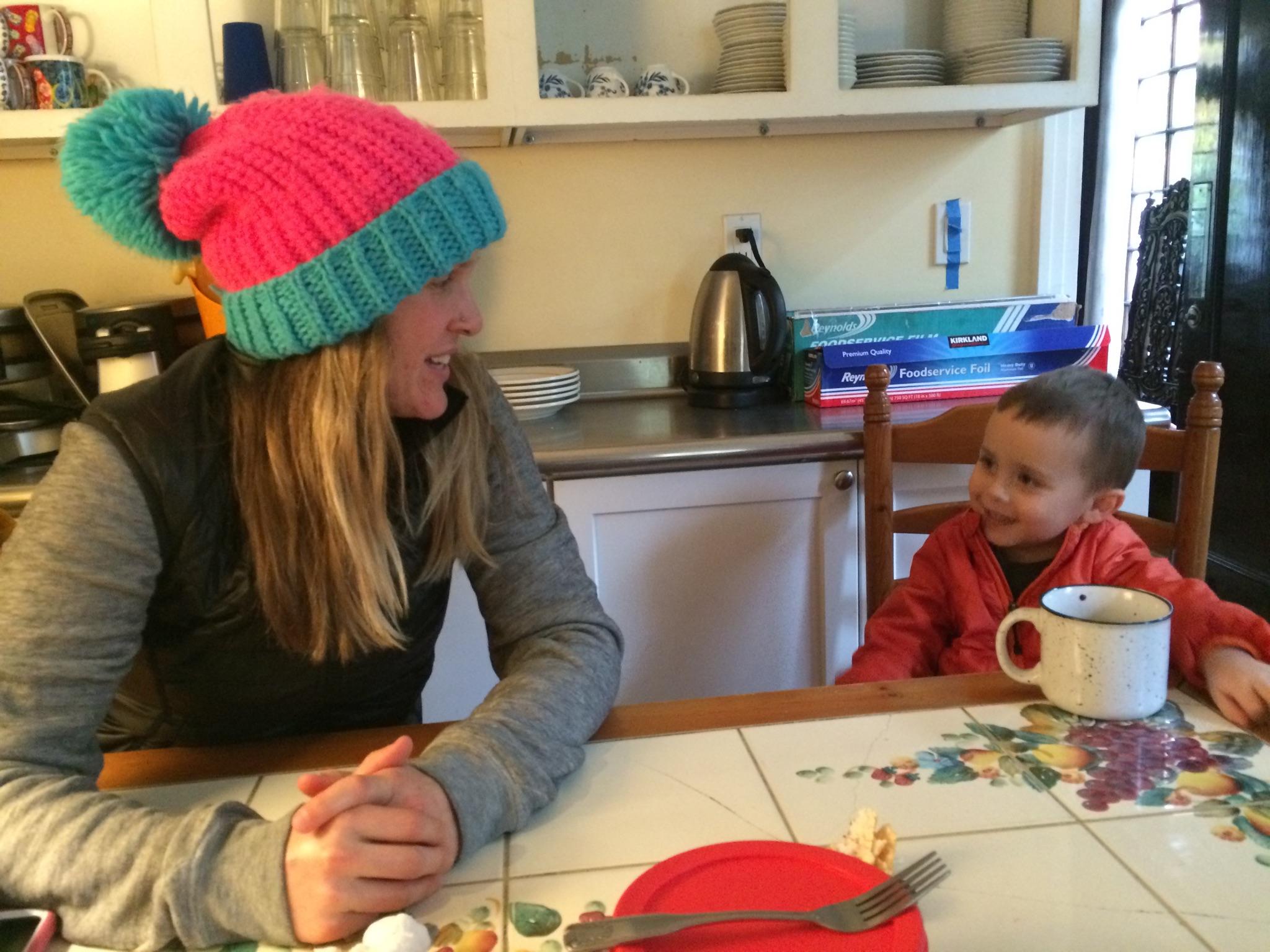 Discussing the important things with Elliot like Disney and what we want for a snack later.