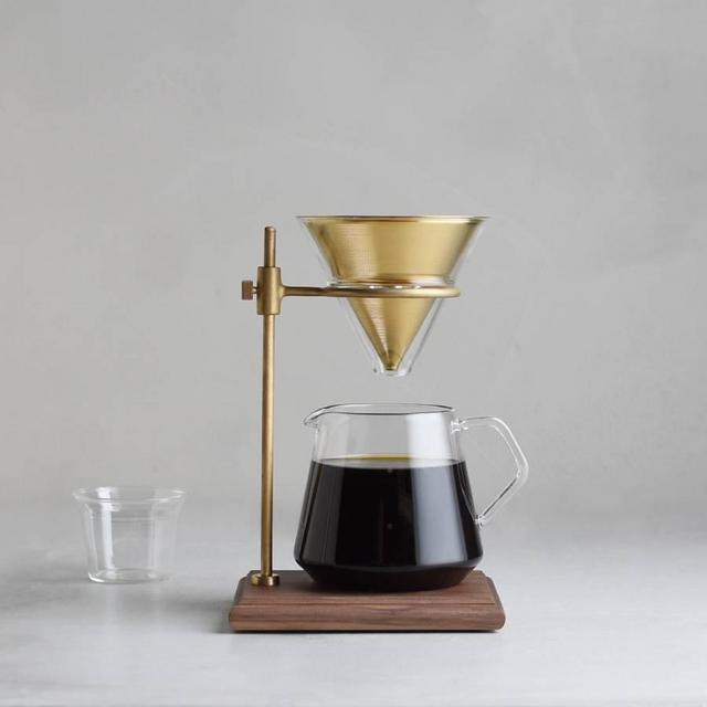 Kinto Slow Coffee Style - 4 Cup Brass Brewer w/ Stand