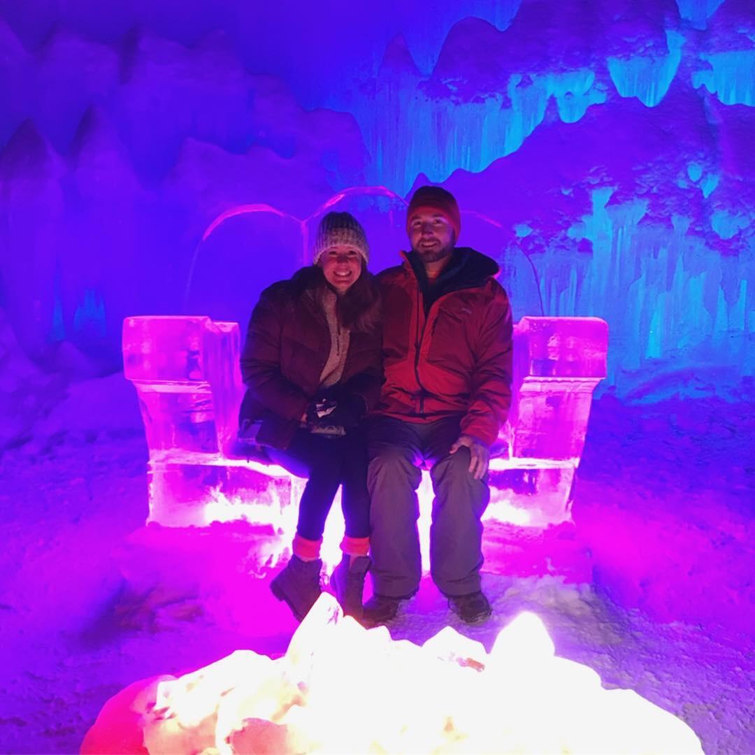 Ice Castle in NH - ironically Liz is always cold but usually outdoors in the winter
