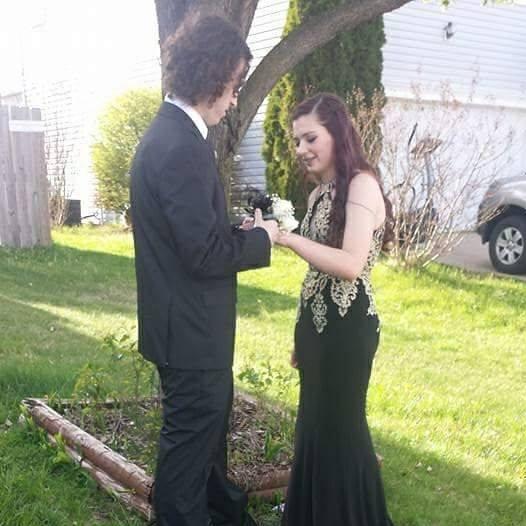 The bride and grooms first prom together!