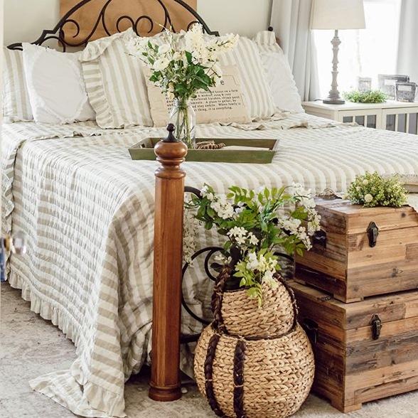 Striped king quilt