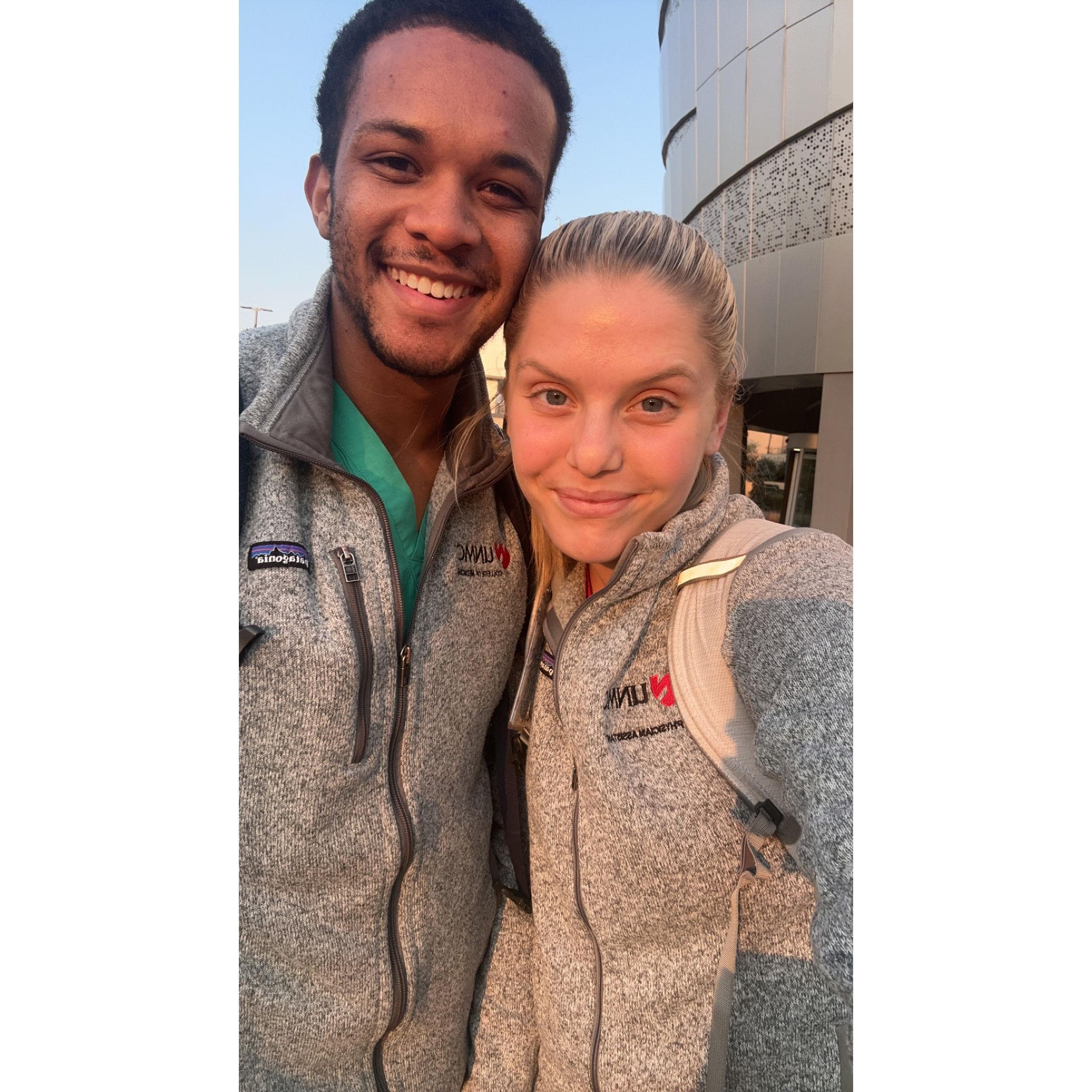 So lucky to be able to go to the same school as each other and to see each other randomly throughout the day for lunch or during an unexpected break!