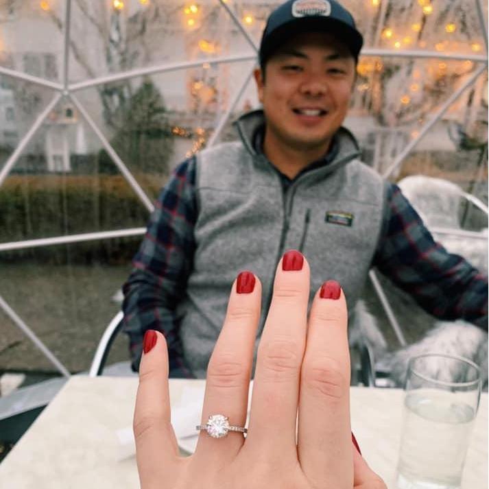 December 2020 - We got engaged on Goose Rocks Beach in Maine! Alex booked an igloo for us to have dinner in afterwards!