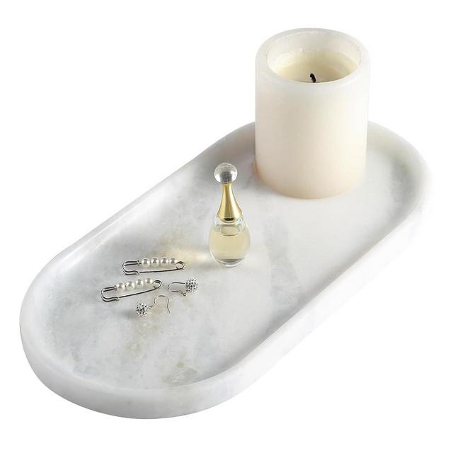Koville African Natural Marble Tray, 12" Vanity Decorative Tray Wabi Sabi Decor for Home, Countertop Organizer, Catchall Tray for Perfume, Candles, Jewelry Dish(Namib Fantasy)