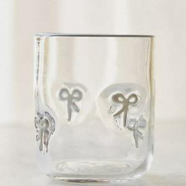 The Icon Juice Glass, White Bow Tie