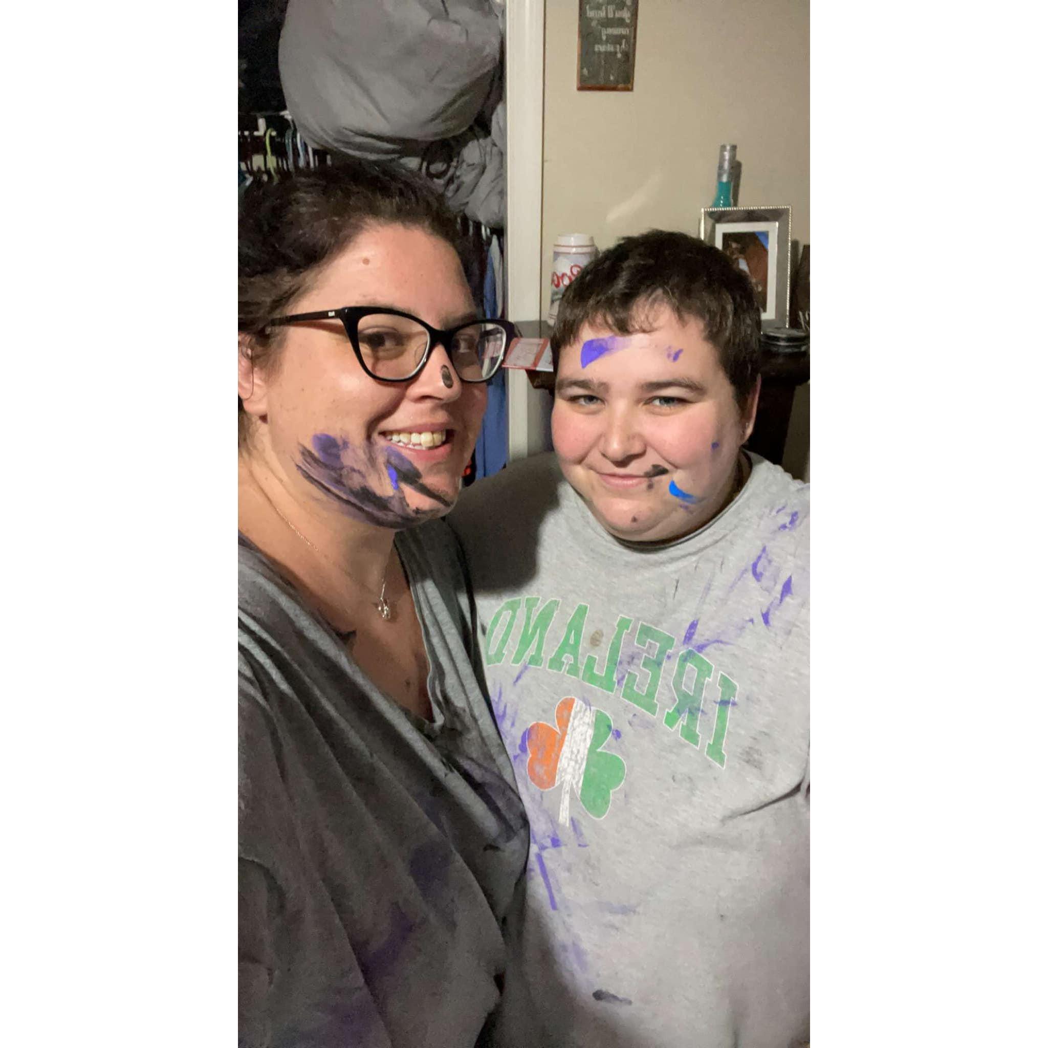 Result of the paint fight.