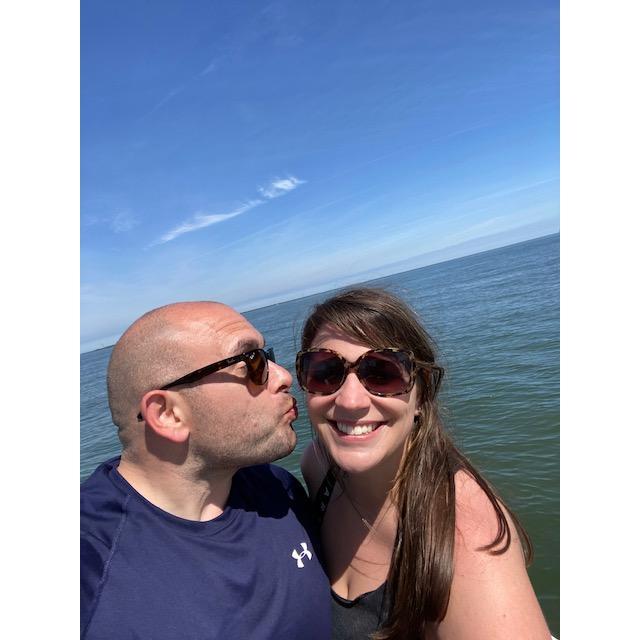 Beautiful day on the Delaware Bay--cruising in the water where our reception will overlook!