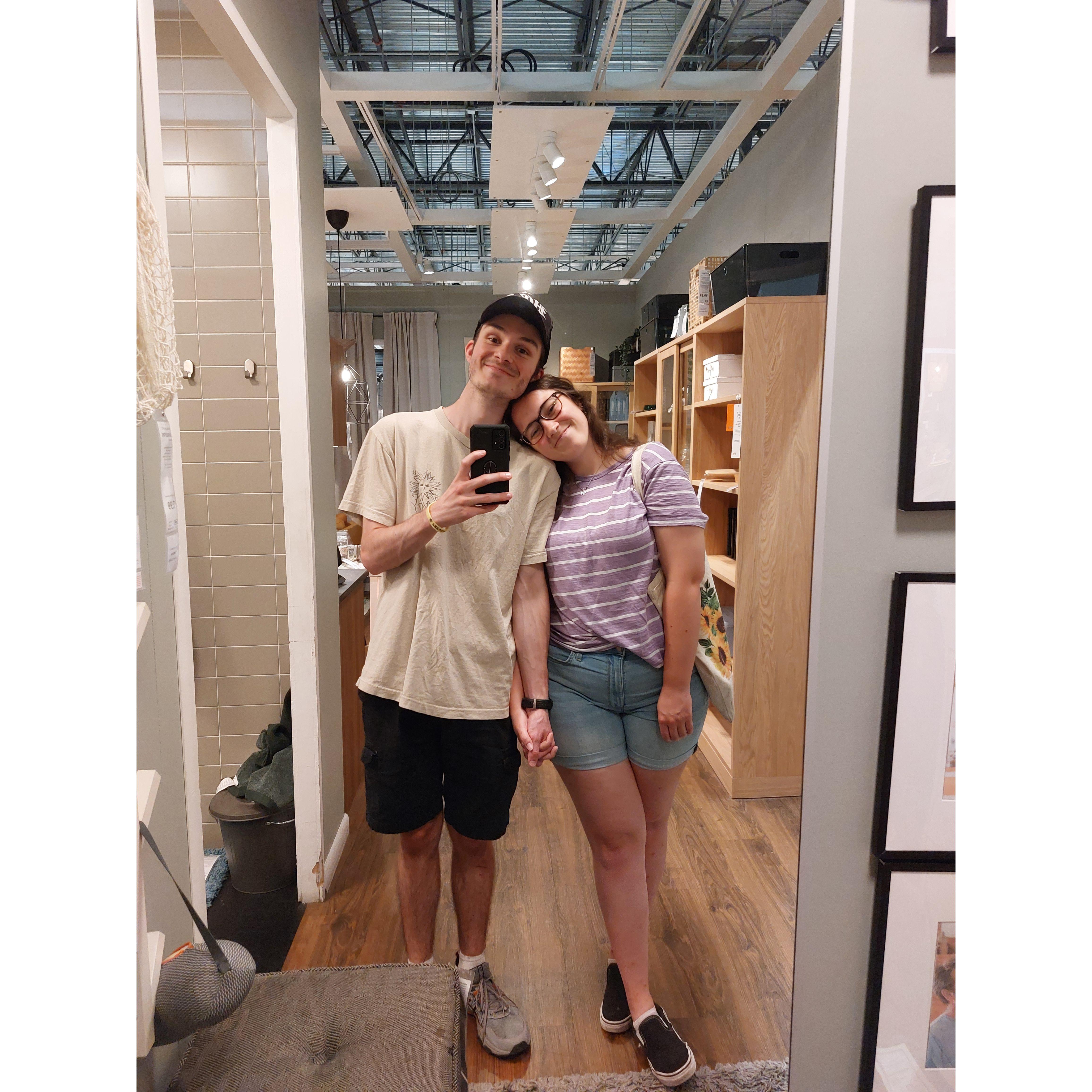 We took this mirror selfie at our favorite recurring date location: IKEA!