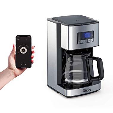 Atomi Smart WiFi Coffee Maker 12 Cup, Black/Stainless Steel, Compatible with Amazon Alexa & Google Home, iOS and Android, Control Coffee Brew From Anywhere