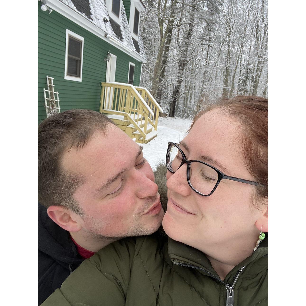 He pelted me with snow just before this...