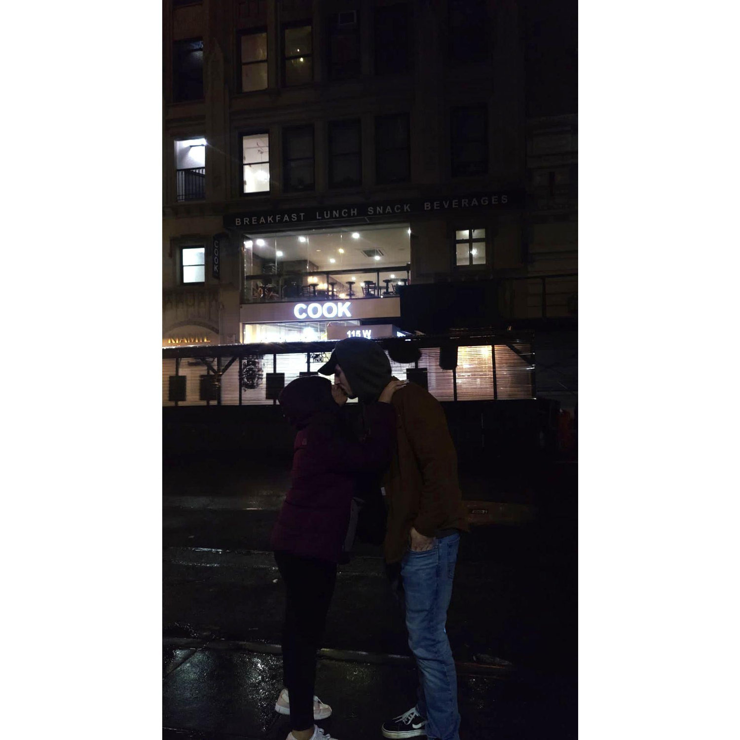 my first trip to new york with him. the sign is not a paid actor.