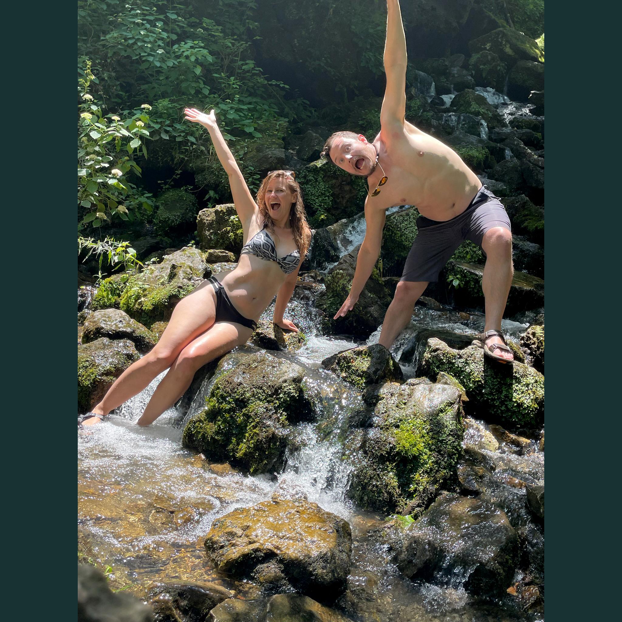 Being silly at Medlock Springs, Current River.