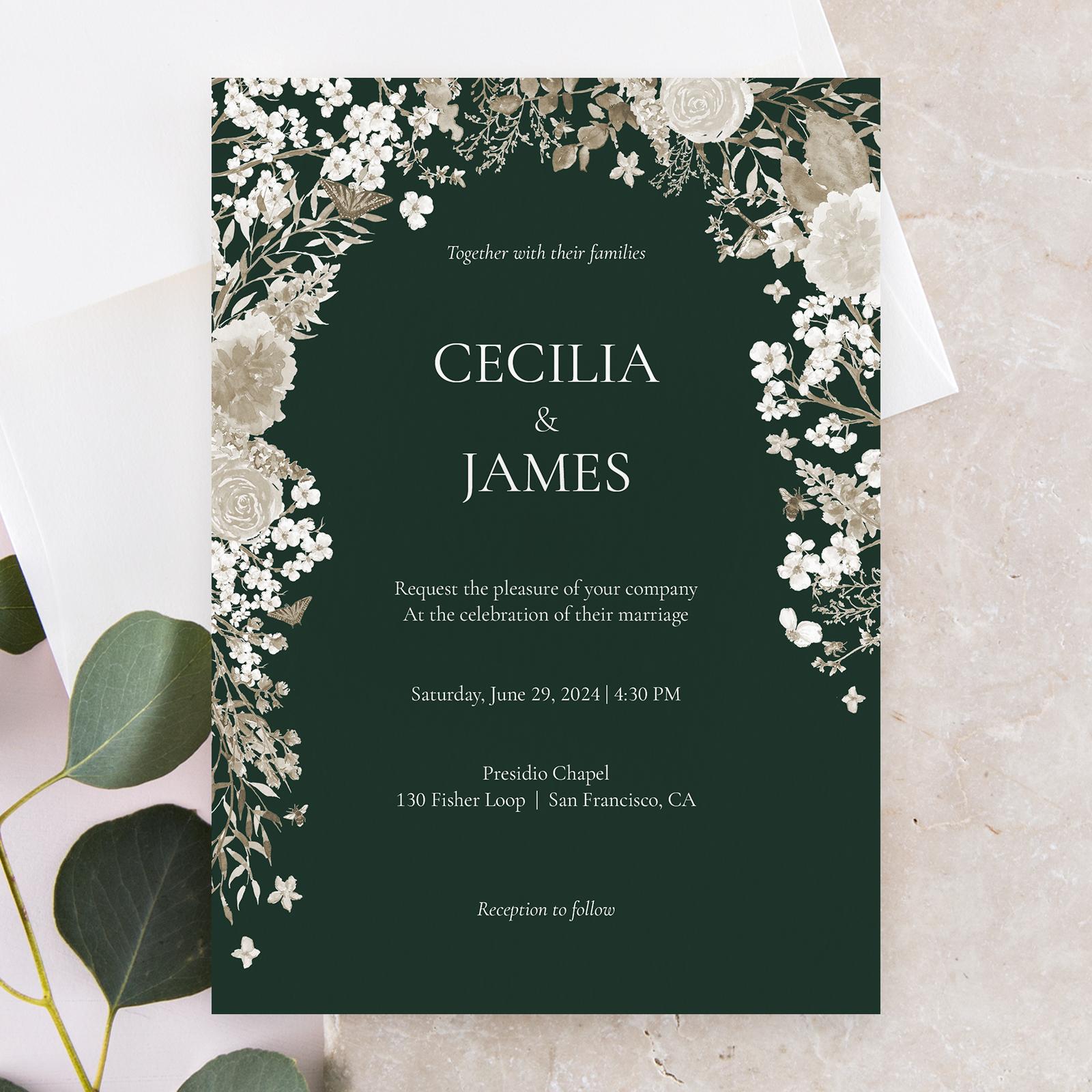 Zola Wedding & Bridal Shower Invitations Rosalind Portrait