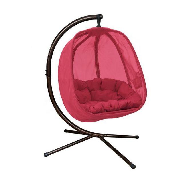 FlowerHouse Hanging Egg Chair in Red Mesh