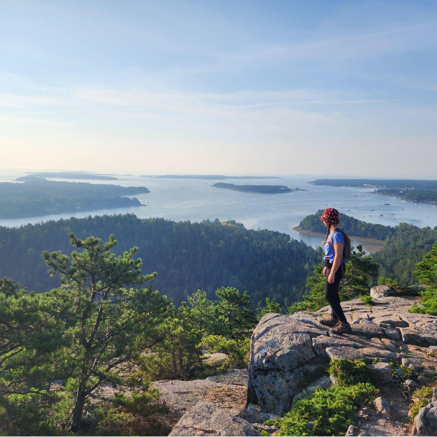 Acadia National Park is on Mt Desert Island, off the coast of Maine. It is surrounded by water and smaller islands on all sides, making for amazing views and activities such as kayaking and cruises.