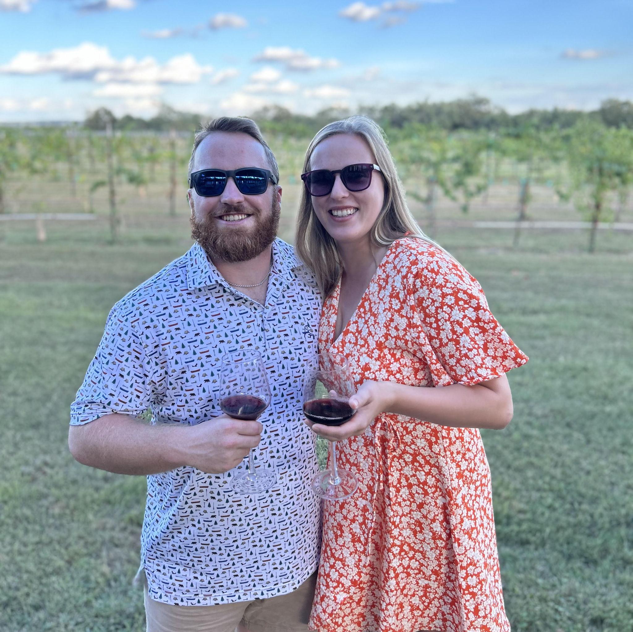 Enjoying a Texas Hill country winery with friends