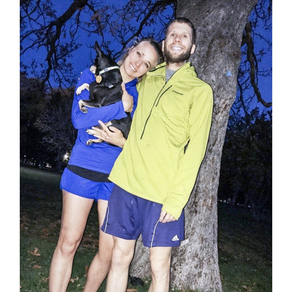 Late night workout in the park as a family.