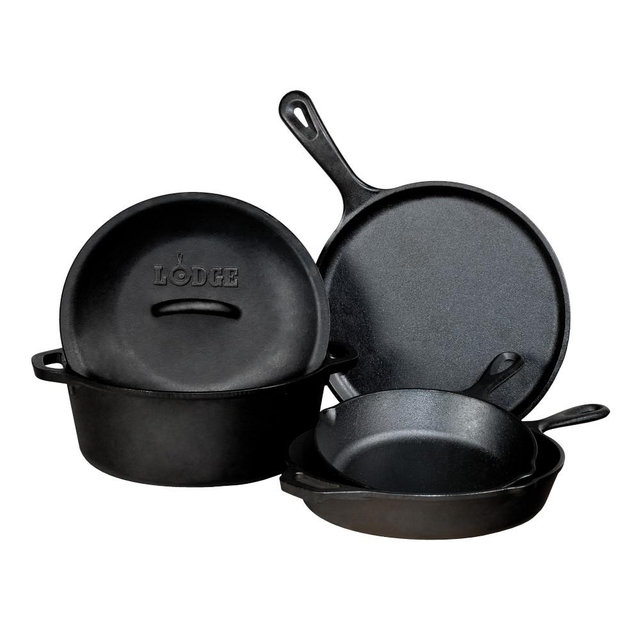 Lodge Cast Iron 5-Piece Cookware Set