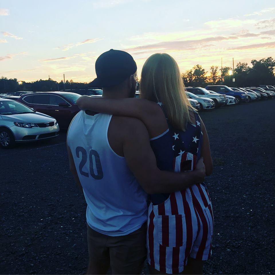 Enjoying the sunset before a concert